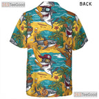 Pirate Shark Hawaiian Shirt Tropical Surf Vibe Men Women Aloha Top