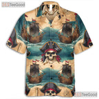 Pirate Skull Treasure Map Hawaiian Tee - Unisex Vintage Style Aloha Shirt