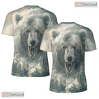 Polar Bear Urban City Graphic 3D Pattern Printed Casual Unisex T-Shirt Tops Style