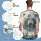 Polar Bear Urban City Graphic 3D Pattern Printed Casual Unisex T-Shirt Tops Style
