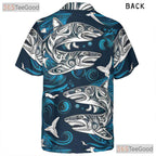 Polynesian Shark Tattoo Ocean Wave Hawaiian Shirt Men Women Tropical Style