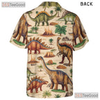 Prehistoric Dinosaur Hawaiian Shirt for Men - Jungle Volcano Beach Outfit