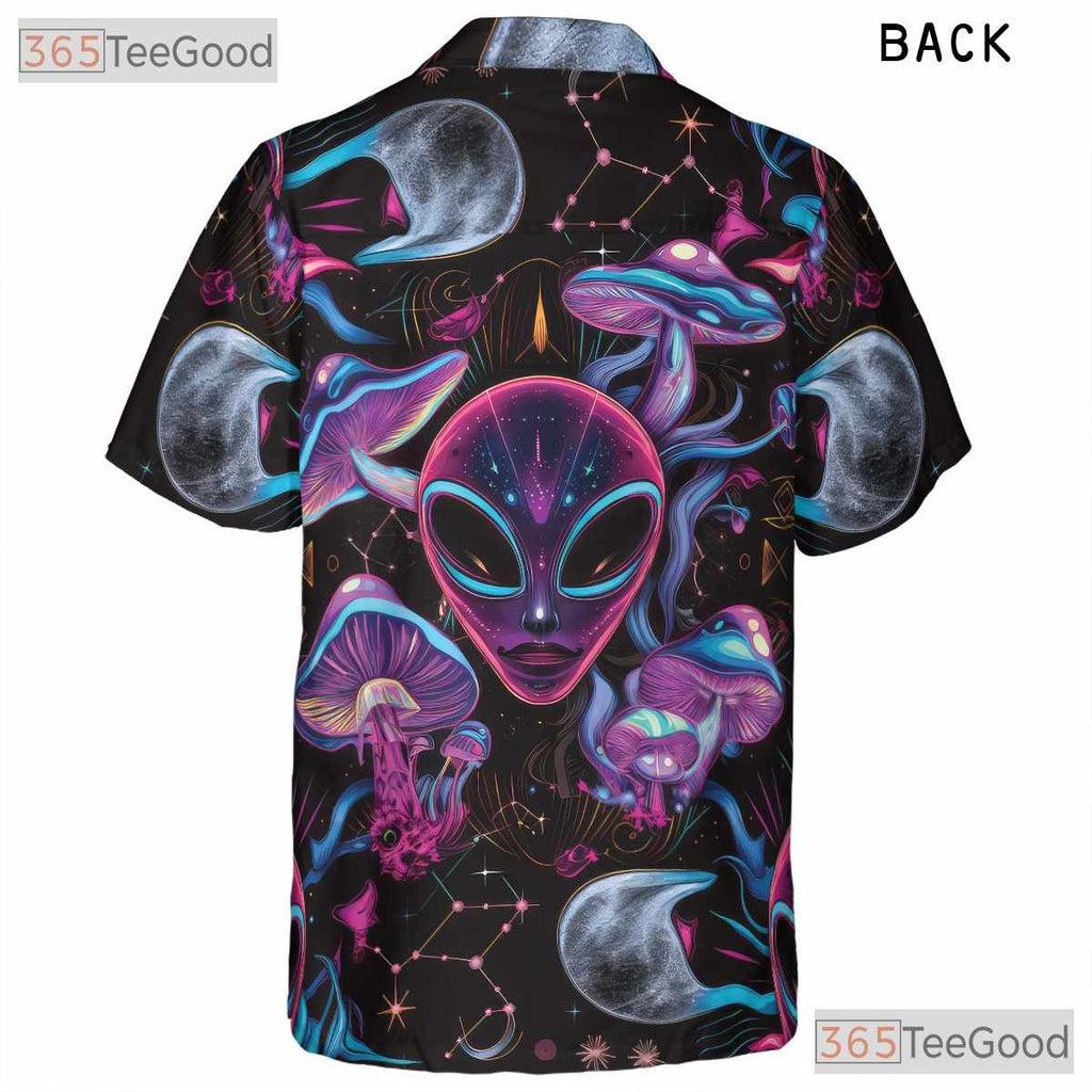 Psychedelic Alien Fantasy Mushroom Hawaiian Shirt Unisex Summer Vacation Top