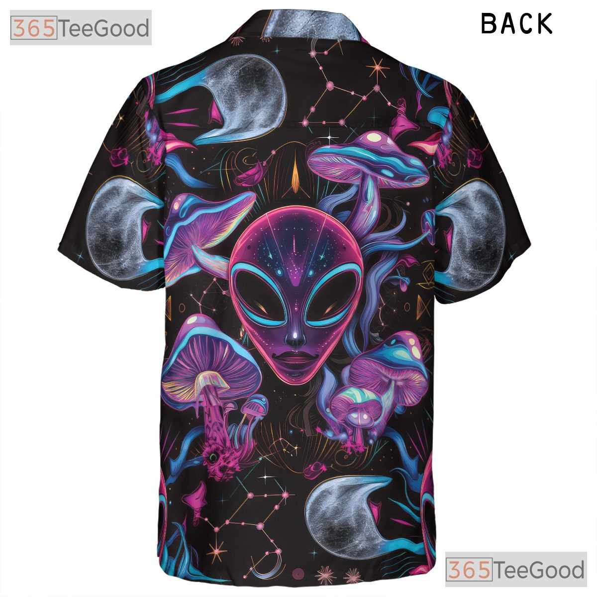 Psychedelic Alien Fantasy Mushroom Hawaiian Shirt Unisex Summer Vacation Top