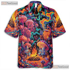 Psychedelic Mushroom Trippy Hawaiian Shirt Unisex Summer Festival Wear Top