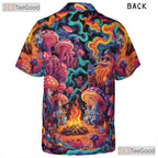 Psychedelic Mushroom Trippy Hawaiian Shirt Unisex Summer Festival Wear Top