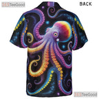 Psychedelic Octopus Neon Cosmic Sea Life Vibrant Art Hawaiian Shirt Unisex