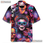 Psychedelic Skull Gothic Skeleton Art Festival Hawaiian Tee Unisex Outfit