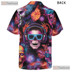 Psychedelic Skull Gothic Skeleton Art Festival Hawaiian Tee Unisex Outfit