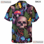 Psychedelic Skull Hawaiian Shirt - Men's Trippy Mushroom Print Aloha