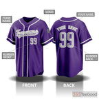 Purple Baseball Jersey for Men & Women - Personalize Your Custom Look