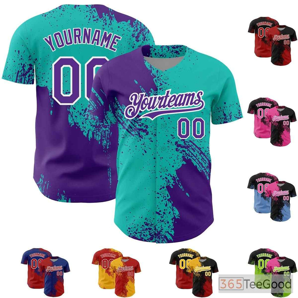 Purple Baseball Jersey Tee - Personalized with Custom Stitched Name & Number Options