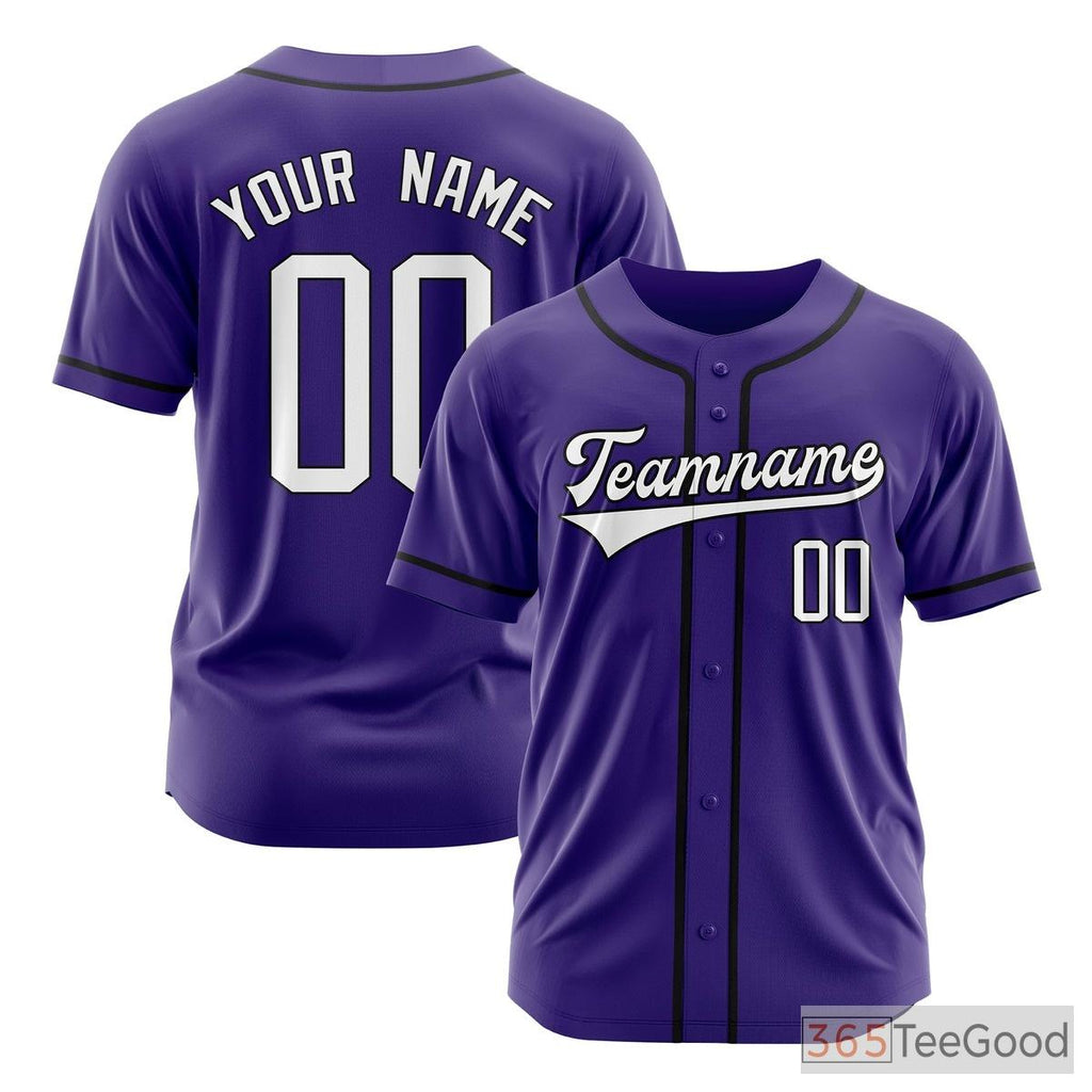 Purple Baseball Jersey Tee for Men & Women - Personalize with Your Name, Number, and Logo