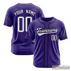 Purple Baseball Jersey Tee for Men & Women - Personalize with Your Name, Number, and Logo