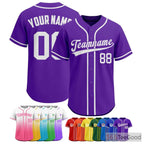 Purple Baseball Jersey Tee for Men & Women - Essential for Custom Team & Fan Wear