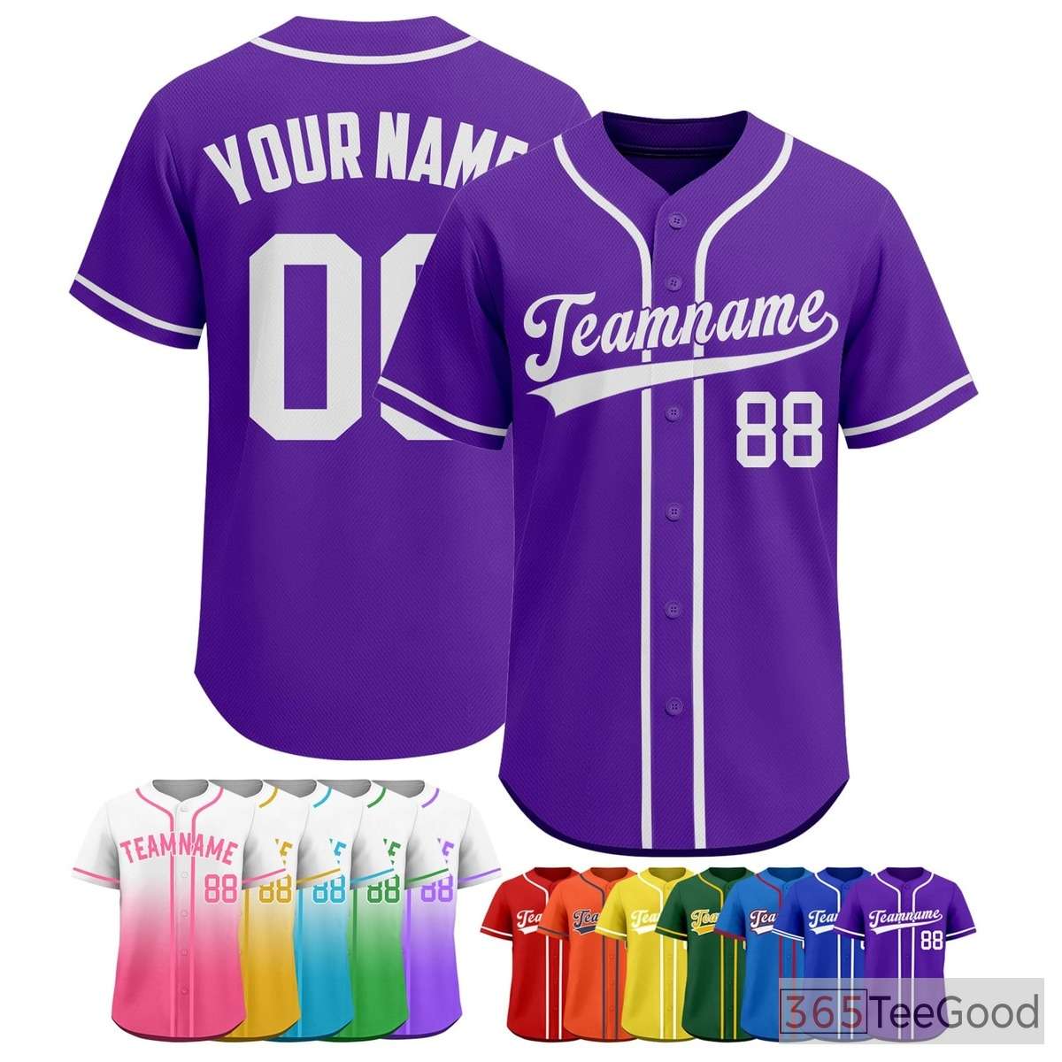 Purple Baseball Jersey Tee for Men & Women - Essential for Custom Team & Fan Wear
