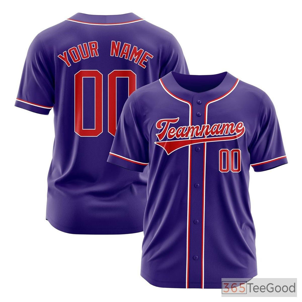 Purple Baseball Jersey Tee for Men & Women – Create Your Custom Player & Team Look