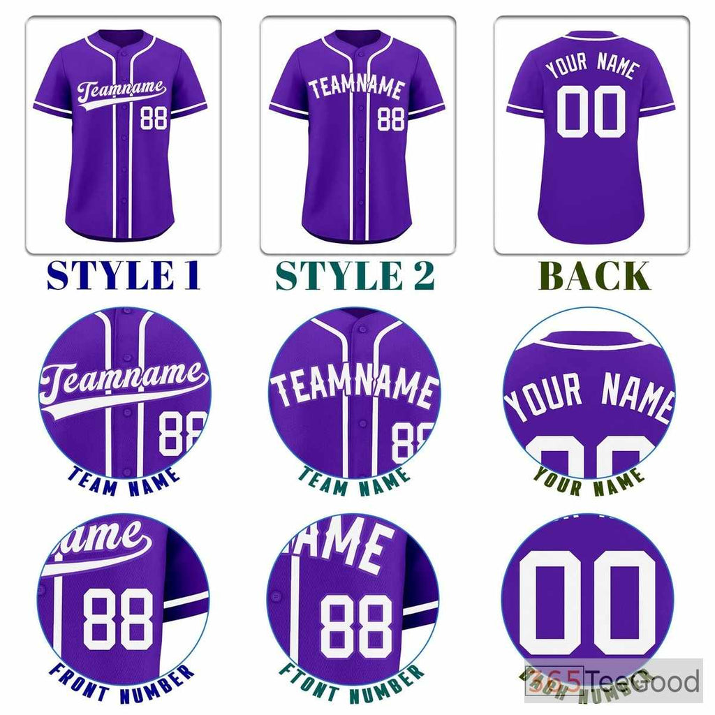 Purple Baseball Jersey Tee for Men & Women - Essential for Custom Team & Fan Wear