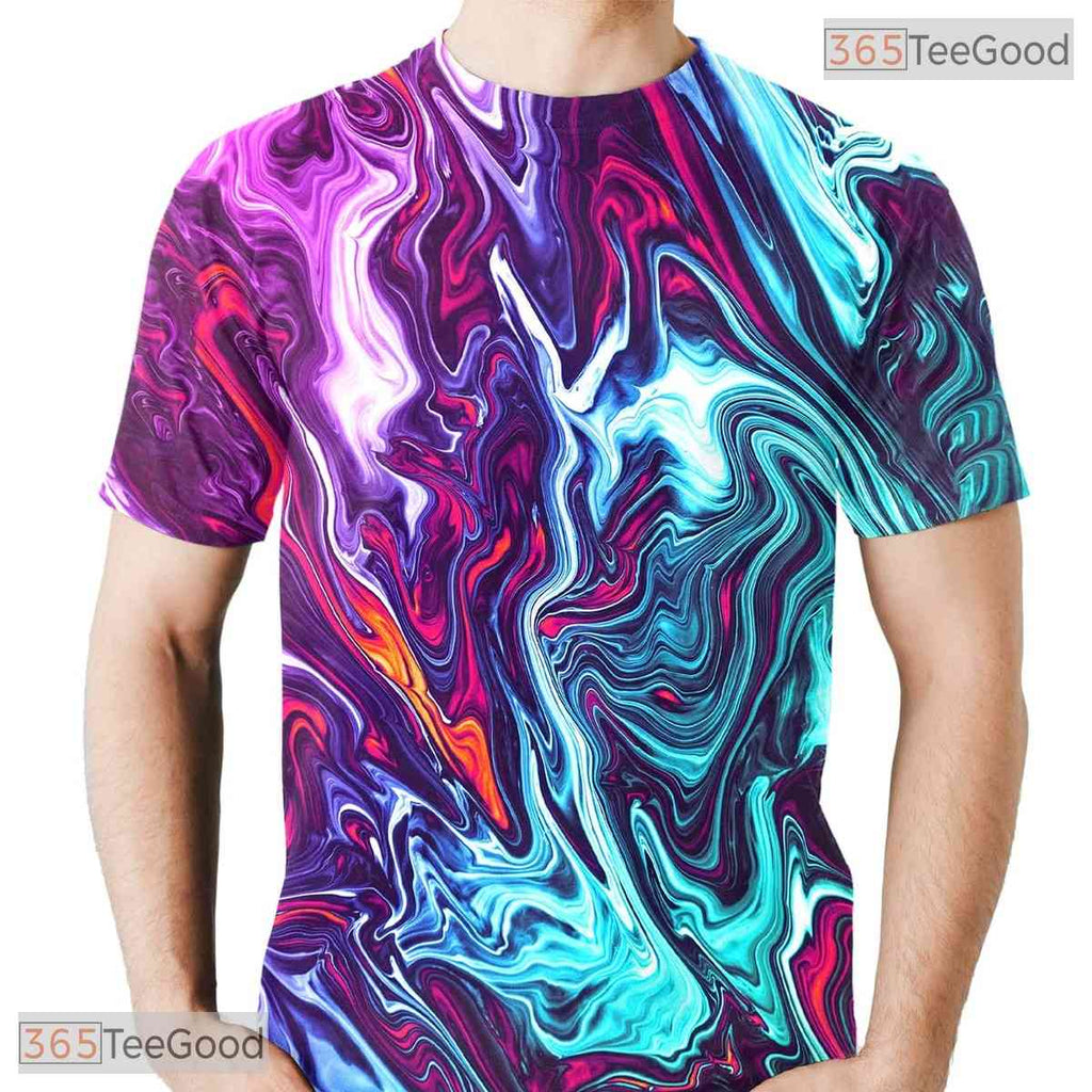 Cosmic Purple And Blue Galaxy Abstract 3D Printed Casual Unisex T-Shirt Tops