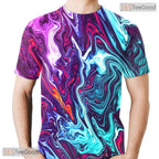 Cosmic Purple And Blue Galaxy Abstract 3D Printed Casual Unisex T-Shirt Tops