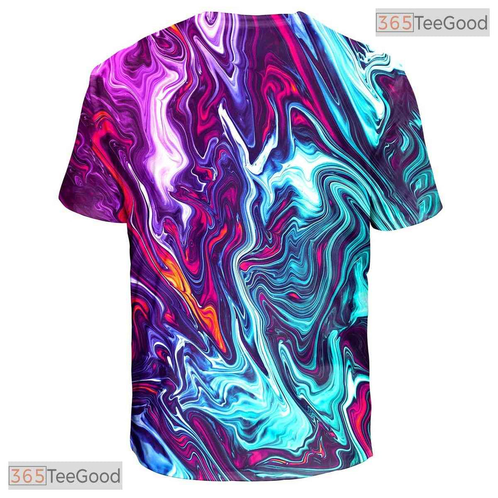 Cosmic Purple And Blue Galaxy Abstract 3D Printed Casual Unisex T-Shirt Tops