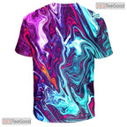 Cosmic Purple And Blue Galaxy Abstract 3D Printed Casual Unisex T-Shirt Tops