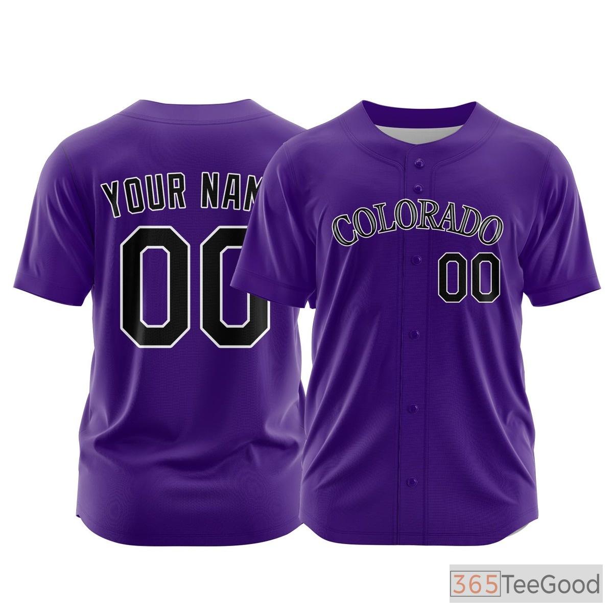 Purple Custom Baseball Jersey Tee - Personalized Stitched Name & Number for Men & Women