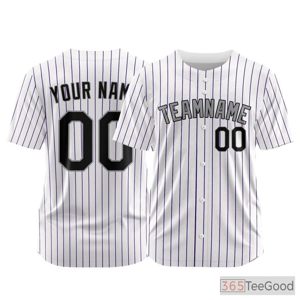 Purple Custom Baseball Jersey Tee - Personalized Stitched Name & Number for Men & Women