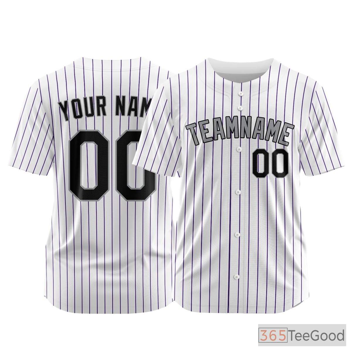 Purple Custom Baseball Jersey Tee - Personalized Stitched Name & Number for Men & Women
