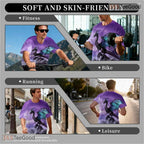 Purple Dragon Basketball Graphic Design 3D Printed Short Sleeve Unisex Tee Shirt Top