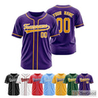 Purple Gold Baseball Jersey Tee for Men & Women - Stitched for Your Team & Fan Details