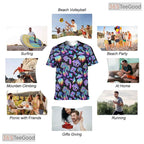 Purple Retro Vintage Disco 80s 90s Party Costume 3D Printed Casual Unisex Shirt