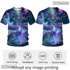 Purple Mythology Chinese Dragon 3D Graphic Printed Casual Unisex Tee Shirt Tops