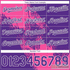 Purple & Pink Baseball Jersey Tee - Customizable with Stitched Name & Number Details
