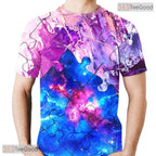 Colorful Jigsaw Puzzle Graphic Art 3D Printed Casual Unisex Tee Shirt Styles
