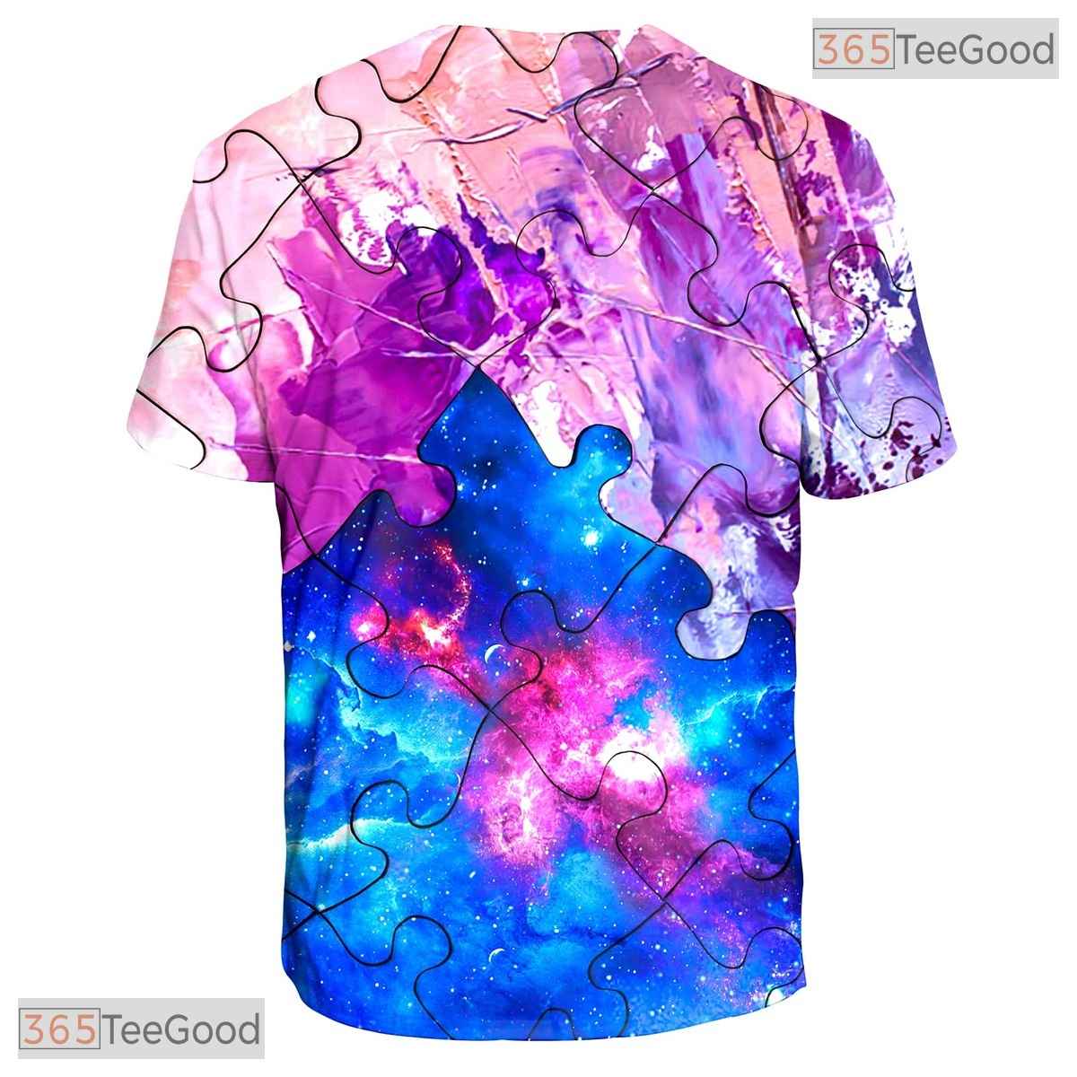 Colorful Jigsaw Puzzle Graphic Art 3D Printed Casual Unisex Tee Shirt Styles