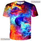 Bright Colorful Novelty Graphic Art 3D Printed Casual Unisex Tee Shirt For Teens