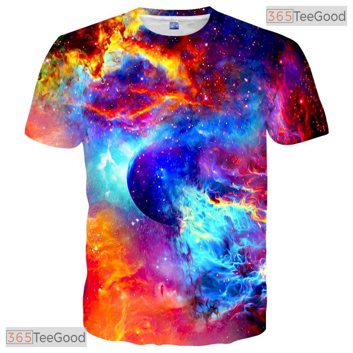 Bright Colorful Novelty Graphic Art 3D Printed Casual Unisex Tee Shirt For Teens