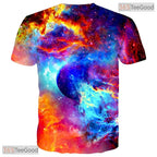 Bright Colorful Novelty Graphic Art 3D Printed Casual Unisex Tee Shirt For Teens