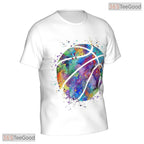 Rainbow Basketball Graphic Pattern 3D Printed Short Sleeve Unisex T-Shirt Tops Fun