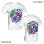 Rainbow Basketball Graphic Pattern 3D Printed Short Sleeve Unisex T-Shirt Tops Fun