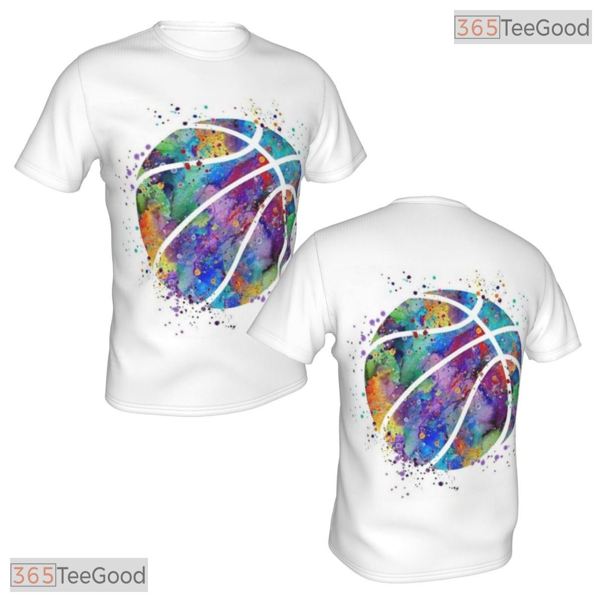 Rainbow Basketball Graphic Pattern 3D Printed Short Sleeve Unisex T-Shirt Tops Fun