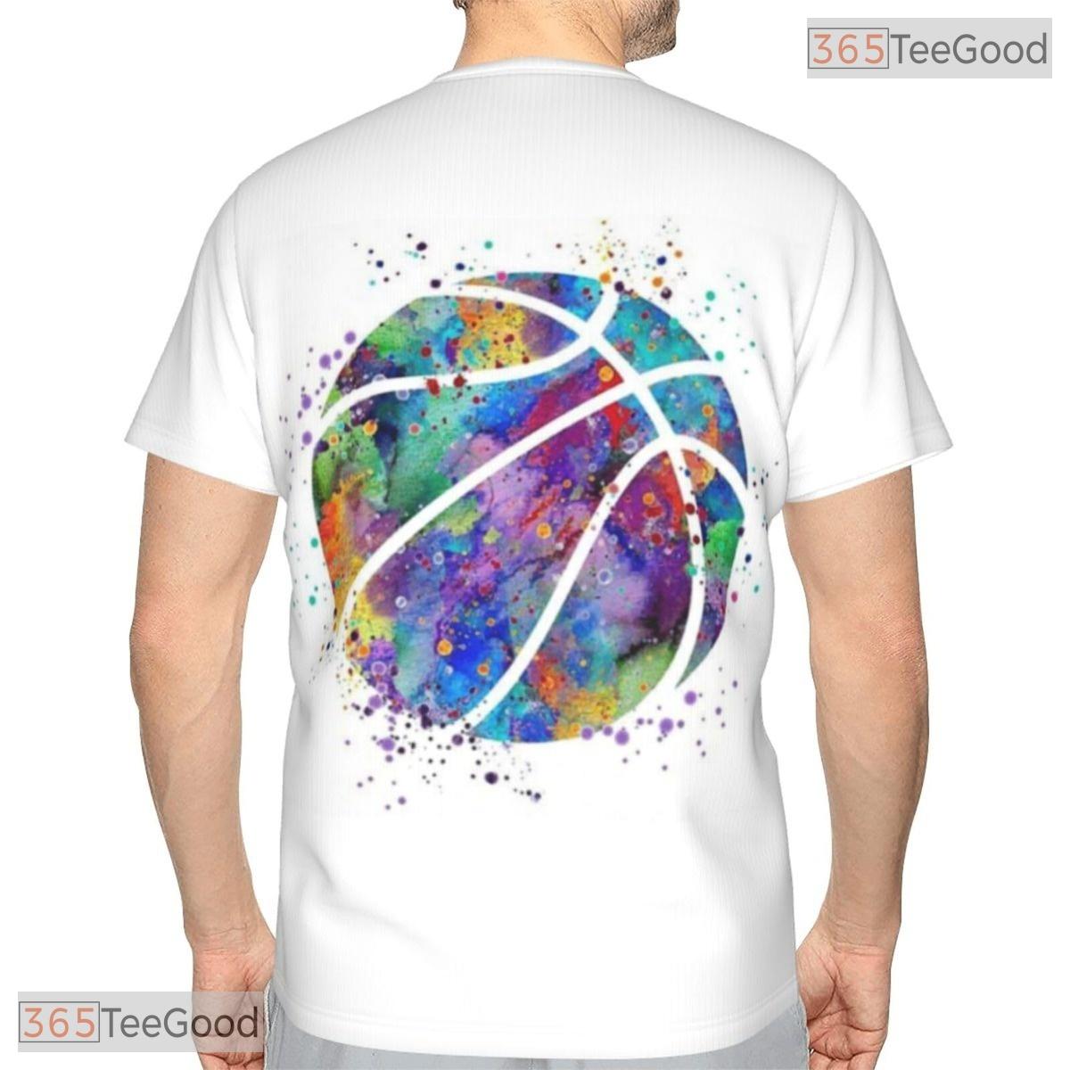 Rainbow Basketball Graphic Pattern 3D Printed Short Sleeve Unisex T-Shirt Tops Fun