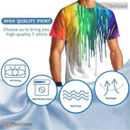 Rainbow Paint American Flag Eagle 3D Graphic Printed Casual Unisex T-Shirt Top