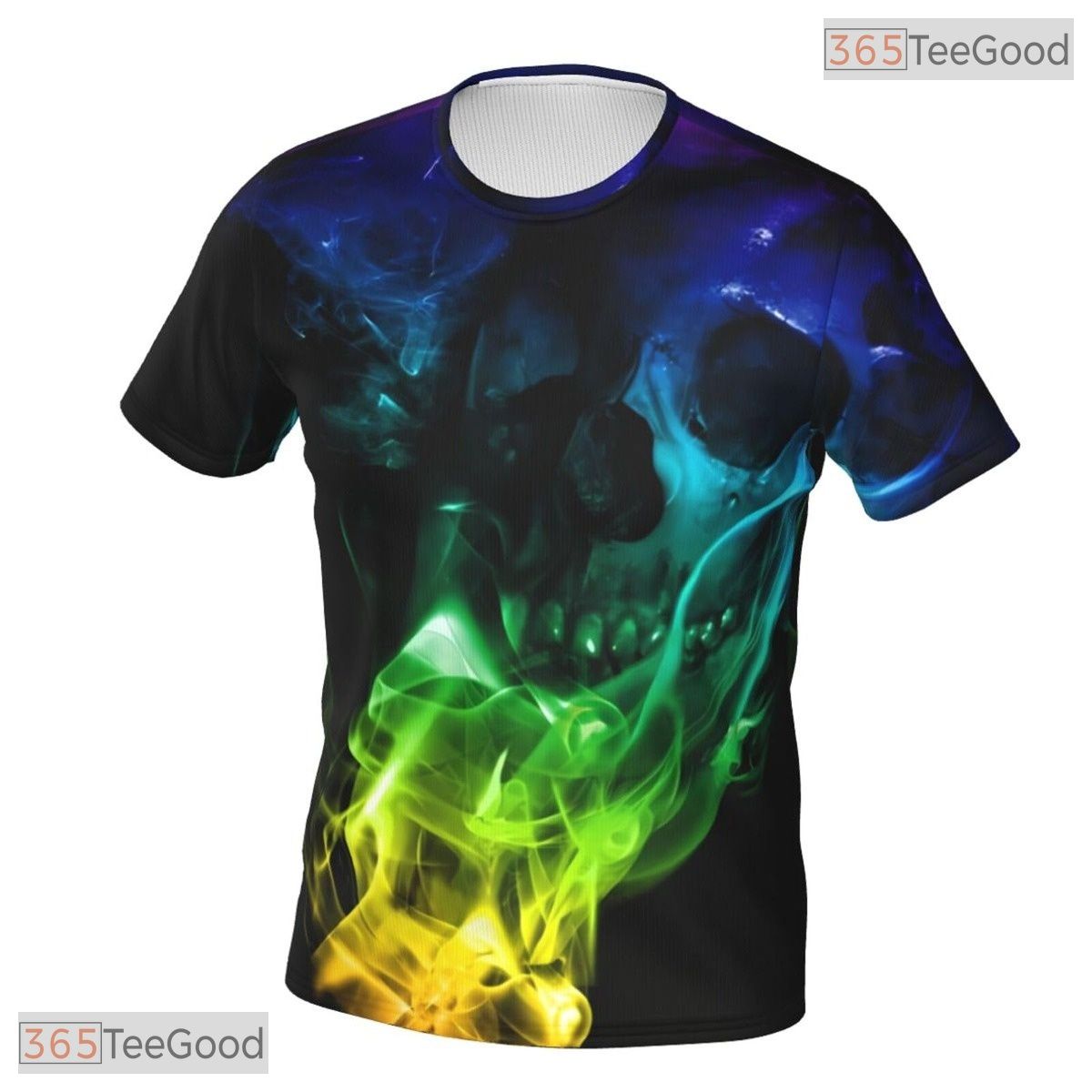 Rainbow Skull Basketball Graphic Design 3D Printed Short Sleeve Unisex Tee Shirts
