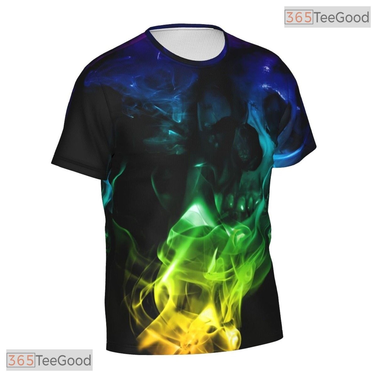 Rainbow Skull Basketball Graphic Design 3D Printed Short Sleeve Unisex Tee Shirts