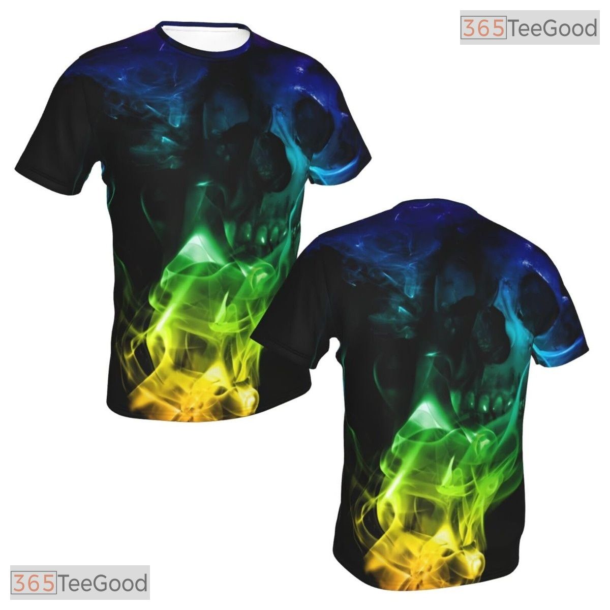 Rainbow Skull Basketball Graphic Design 3D Printed Short Sleeve Unisex Tee Shirts