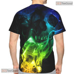 Rainbow Skull Basketball Graphic Design 3D Printed Short Sleeve Unisex Tee Shirts