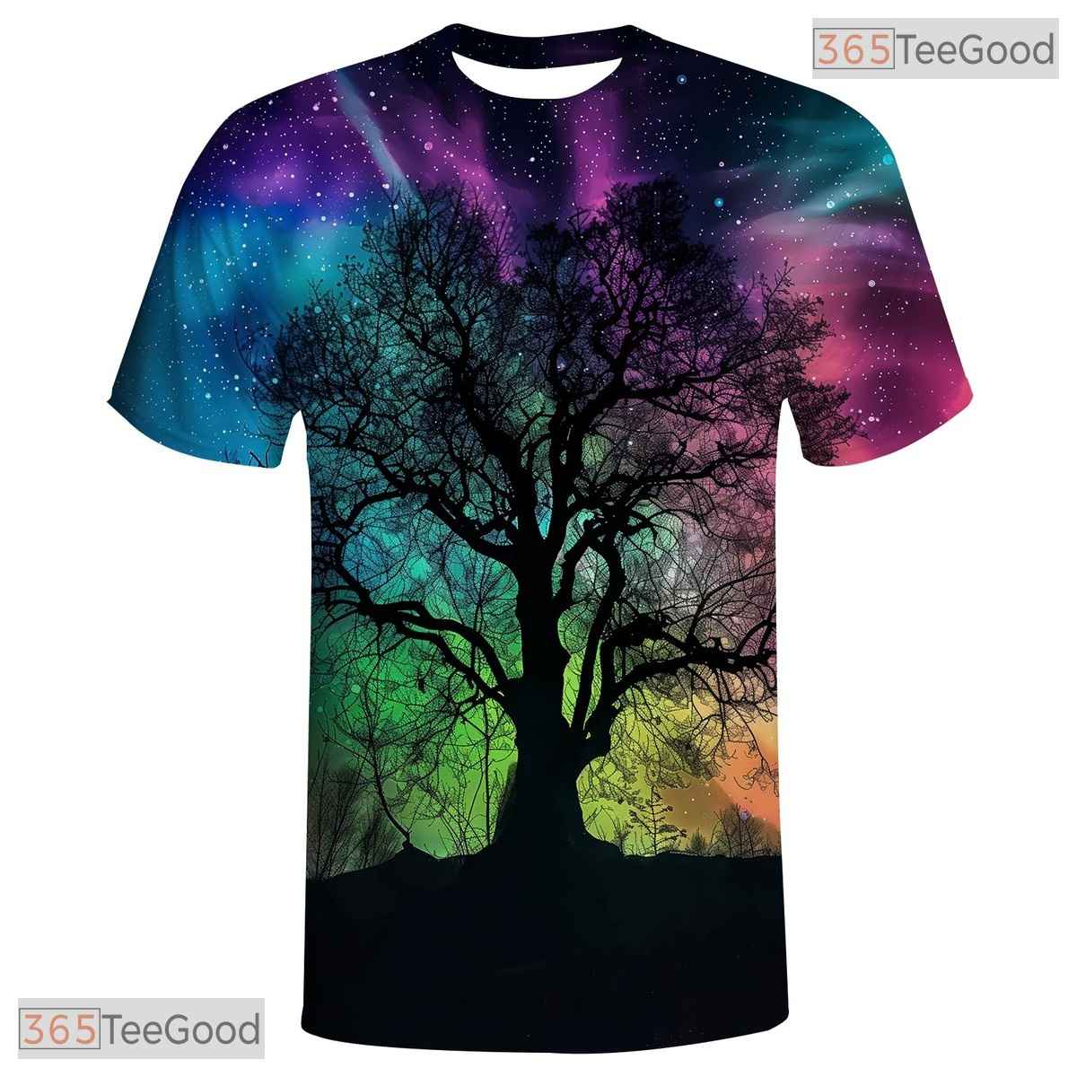 Rainbow Tree Of Life American Eagle 3D Graphic Printed Casual Unisex Tee Shirt