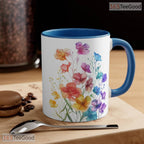 Rainbow Wildflower Pride Month Mug - LGBT Support Botanical Floral Ceramic Accent Mug
